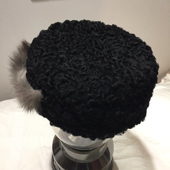 VINTAGE REAL LAMB FUR HAT SIZE S - Picture 3 of 7